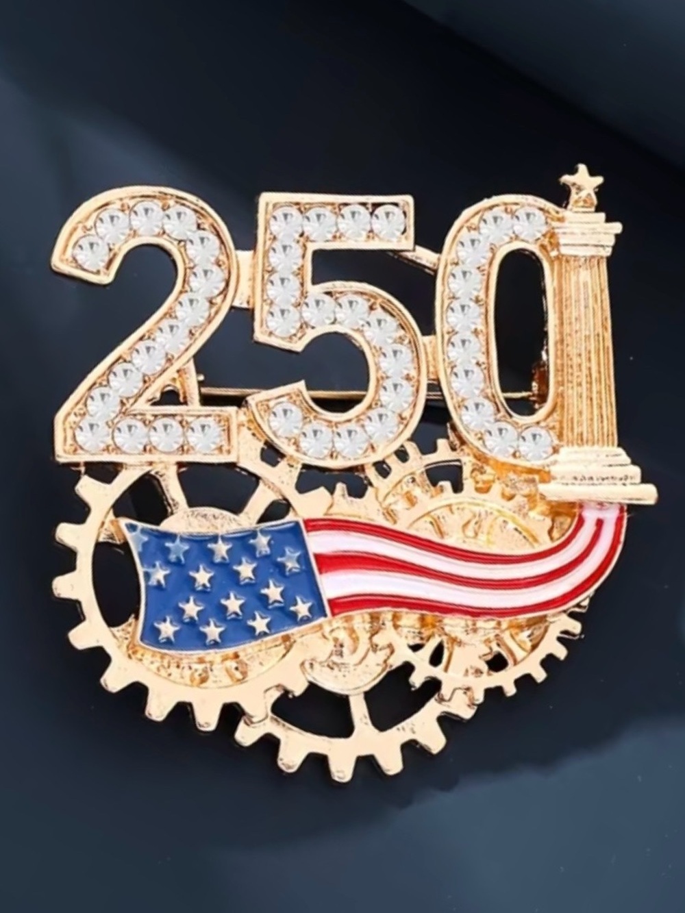 Patriotic 250th Anniversary of Independence United States Brooch
